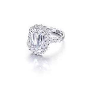 L'Amour Cushion Crisscut Diamond Engagement Ring
