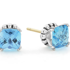 Lagos CAVIAR COLOR  Swiss Blue Topaz Stud Earrings