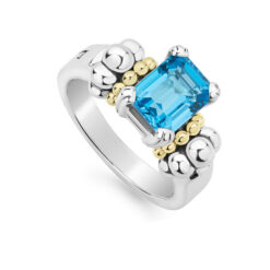LAGOS Glacier Small Emerald-Cut Swiss Blue Topaz Ring