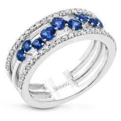 Simon G Sapphire and Diamond Ring