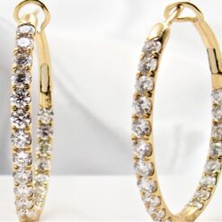 Lab grown 14k yellow gold hoop earrings