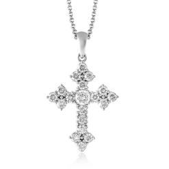 Simon G Diamond Cross Pendant In White Gold PP115