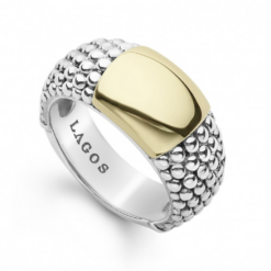 LAGOS High Bar Gold Station Caviar Ring