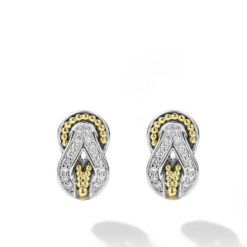 Lagos s/s Newport  Two-Tone Knot Diamond Stud Earrings
