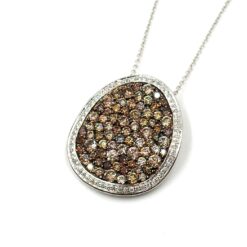 Zeghani Cognac White Diamond Necklace