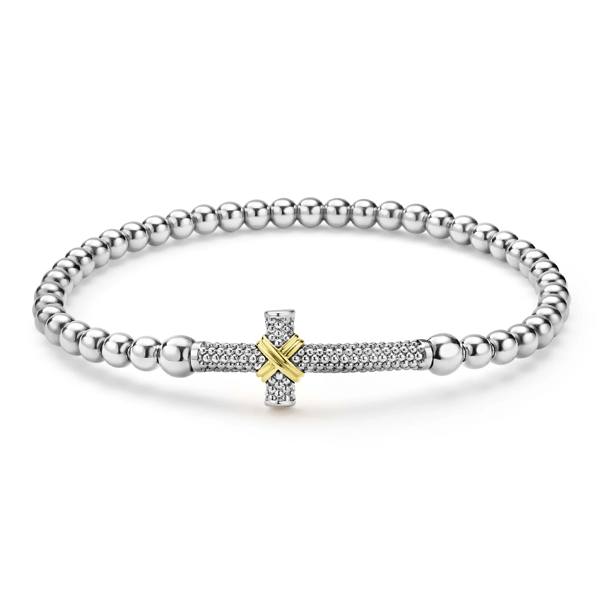 Two-Tone Caviar Diamond Versa Torque Bracelet
